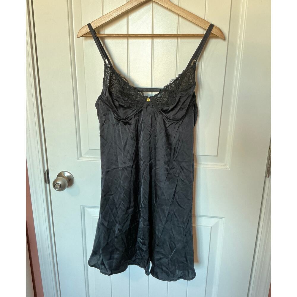 NWT Gooseberry Intimates Manhattan Silk Slip Large Black